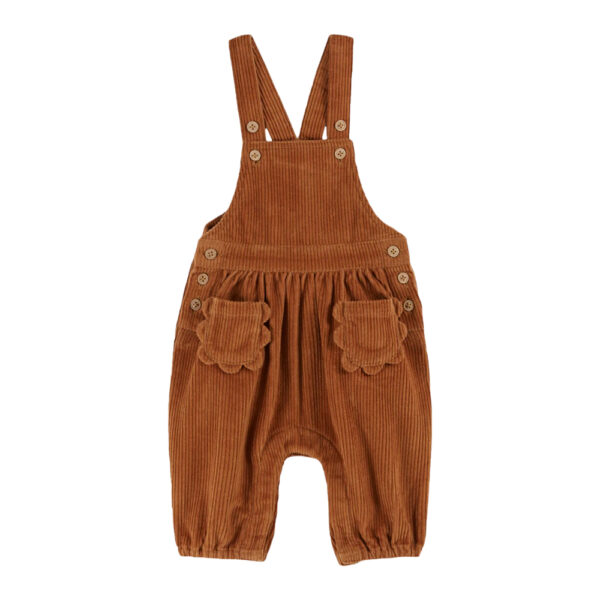CORDUROY BABY OVERALLS  PECAN - EMILE ET IDA