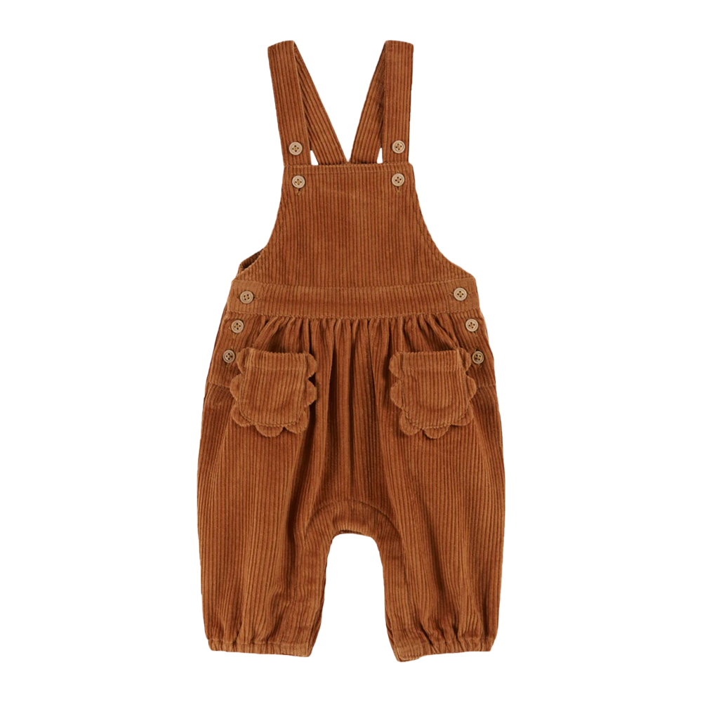 CORDUROY BABY OVERALLS  PECAN - EMILE ET IDA
