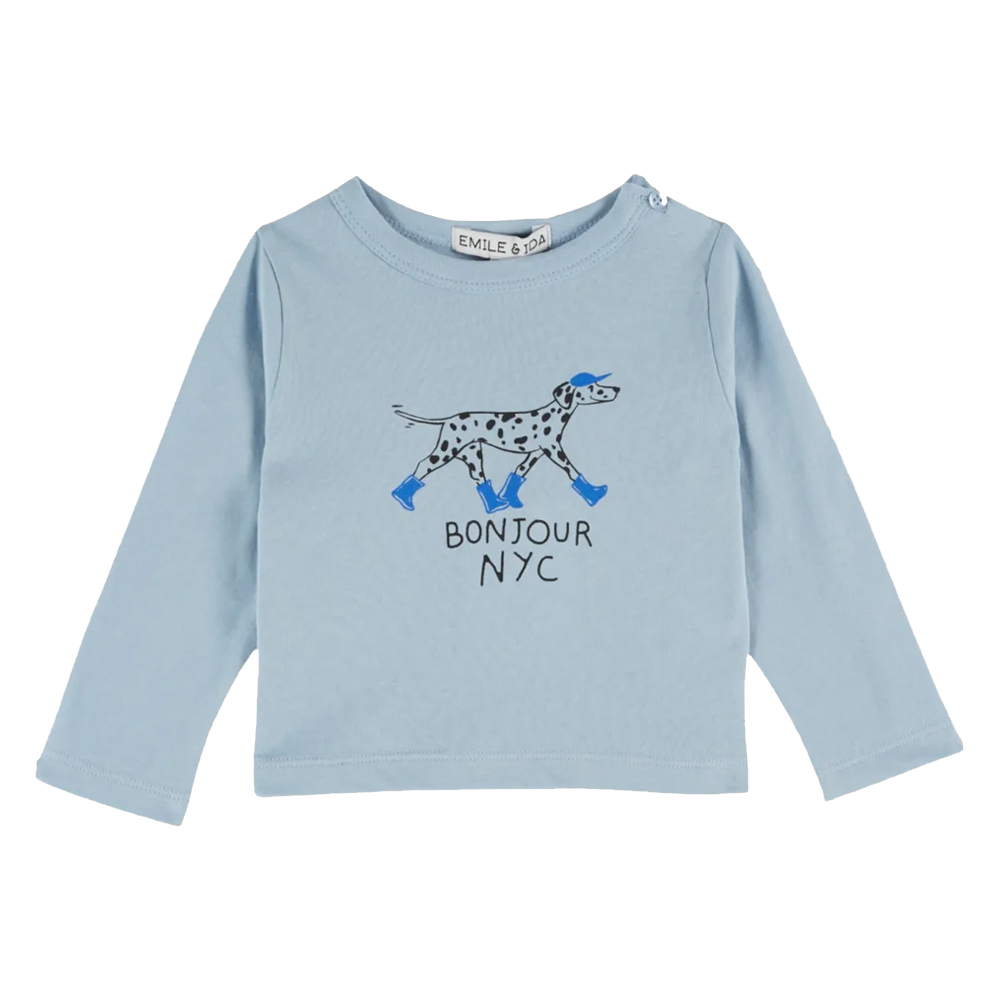 DOG PATTERN TEE SHIRT CIEL - EMILE ET IDA