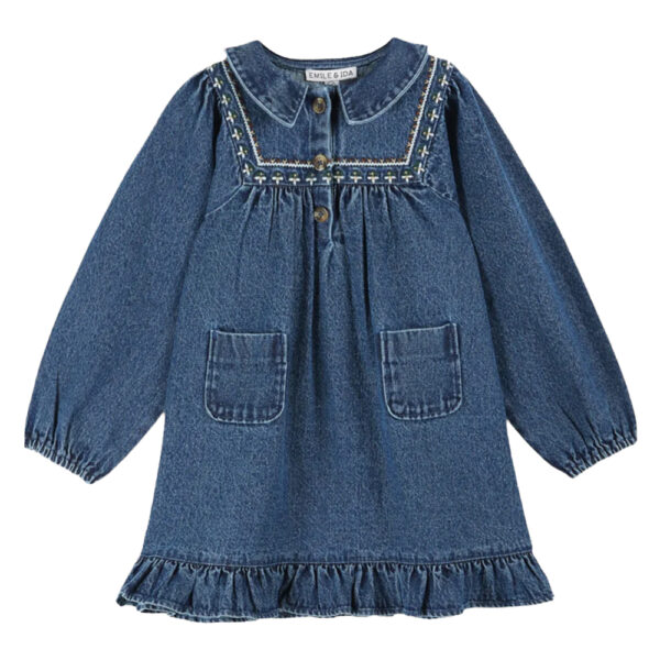 EMBROIDERED DENIM DRESS  DENIM - EMILE ET IDA