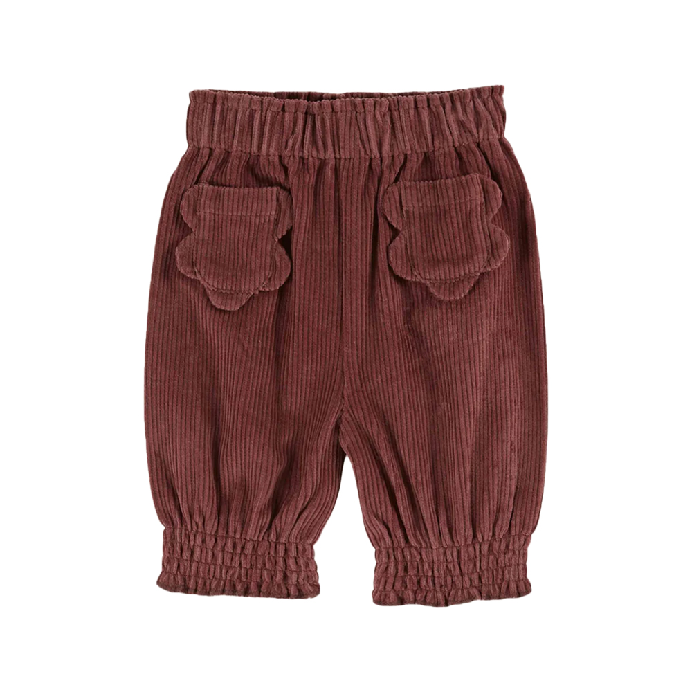 FLOWERS POCKETS BABY TROUSERS VIOLINE - EMILE ET IDA