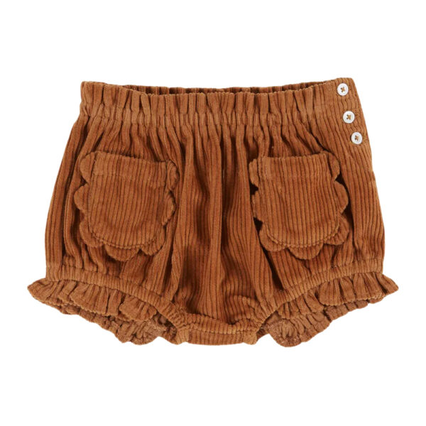 FLOWERS POCKETS CORDUROY BLOOM PECAN - EMILE ET IDA