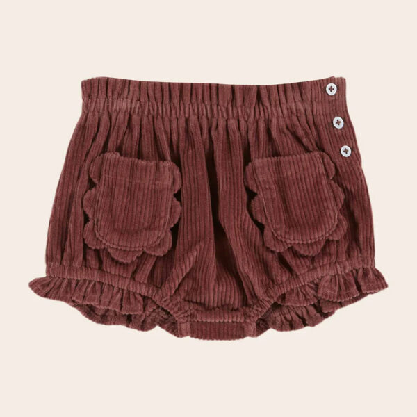 FLOWERS POCKETS CORDUROY BLOOM VIOLINE - EMILE ET IDA