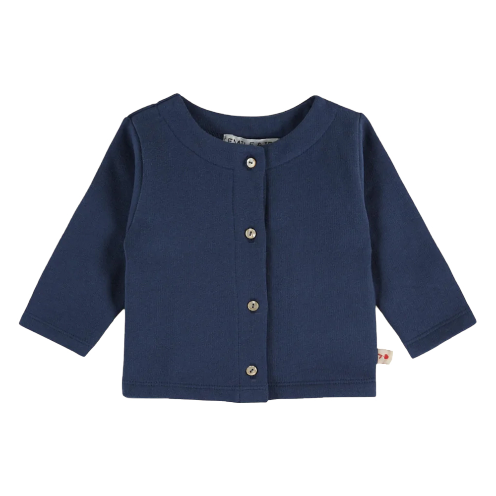 PLAIN PRESS STUD CARDIGAN  MINUIT - EMILE ET IDA