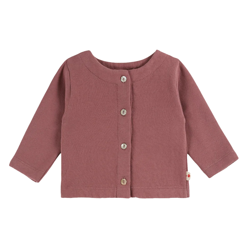 PLAIN PRESS STUD CARDIGAN VIOLINE - EMILE ET IDA