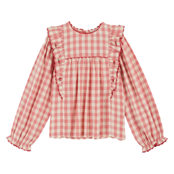 RUFFLED GINGHAM BLOUSE GINGHAM - EMILE ET IDA