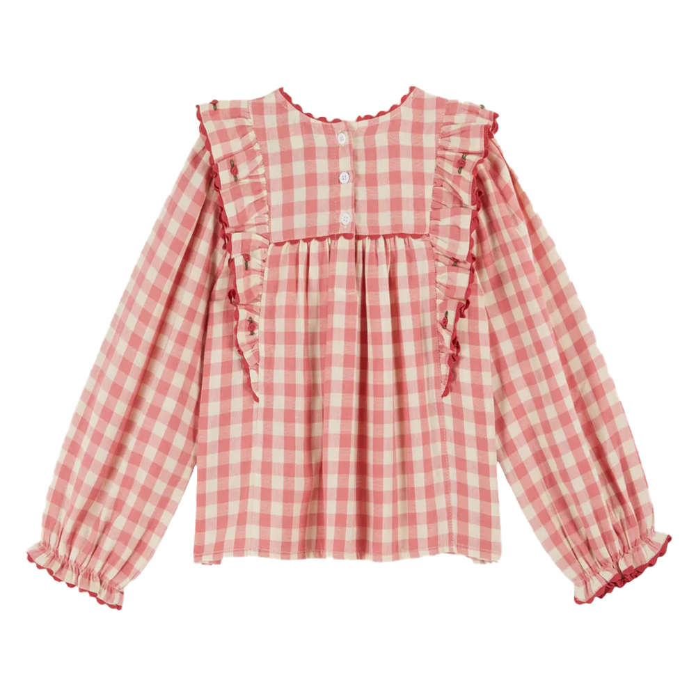 RUFFLED GINGHAM BLOUSE GINGHAM - EMILE ET IDA - Image 2