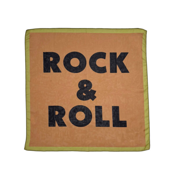 Chiffon bandana | Brown w/ "rock & roll" print - PIUPIUCHICK