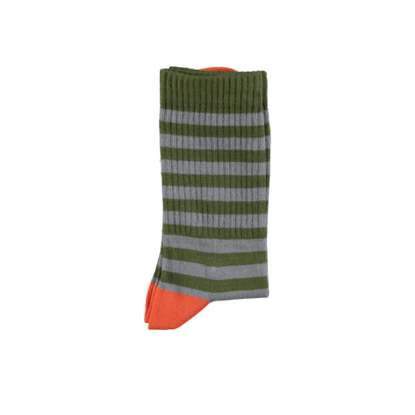 Short socks | Green & blue stripes - PIUPIUCHICK