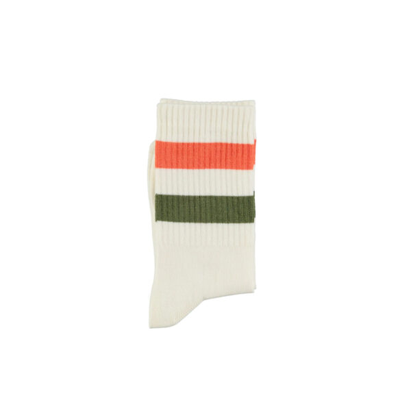 Socks | Ecru w/ green & orange stripes - PIUPIUCHICK