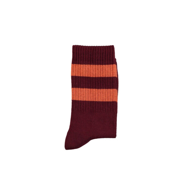 Socks | Bordeaux w/ orange stripes - PIUPIUCHICK