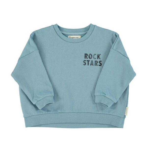 Sweatshirt | Blue w/ "rock stars" print - PIUPIUCHICK