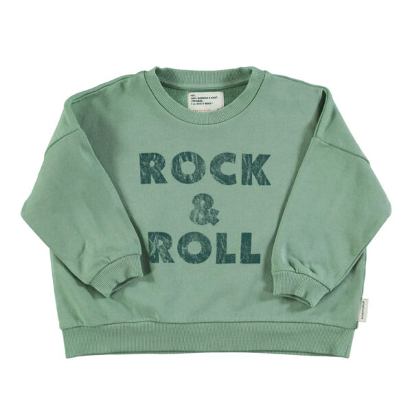 Sweatshirt | Green w/ "rock & roll" print - PIUPIUCHICK