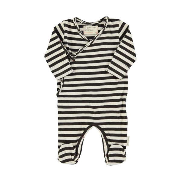 Babygrow | ecru & black stripes - PIUPIUCHICK