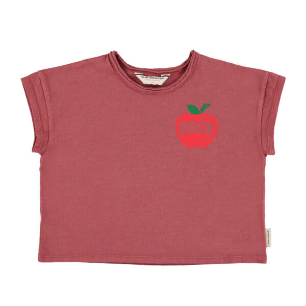 T'shirt | Bordeaux w/ apple print - PIUPIUCHICK