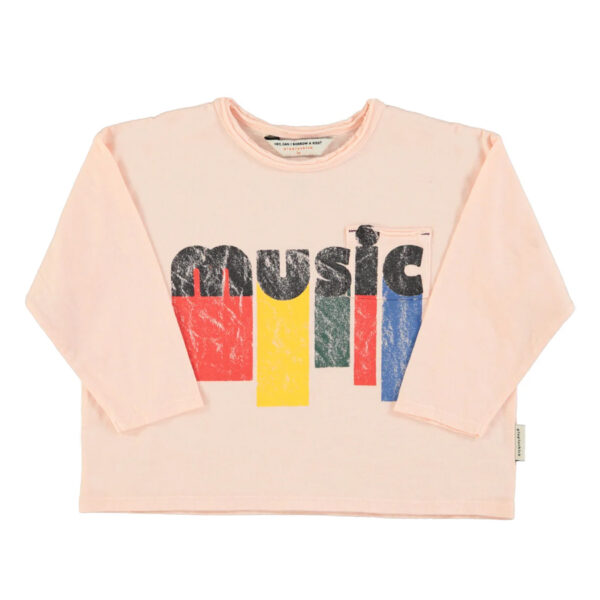 Longsleeve t'shirt | Light pink w/ "music" print - PIUPIUCHICK