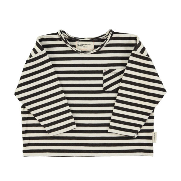 Longsleeve t'shirt | Ecru & black stripes - PIUPIUCHICK