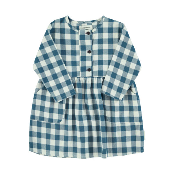 Short dress | Blue & white checkered - PIUPIUCHICK