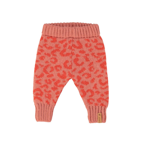 Knitted baby leggings | Pink w/ animal printt - PIUPIUCHICK