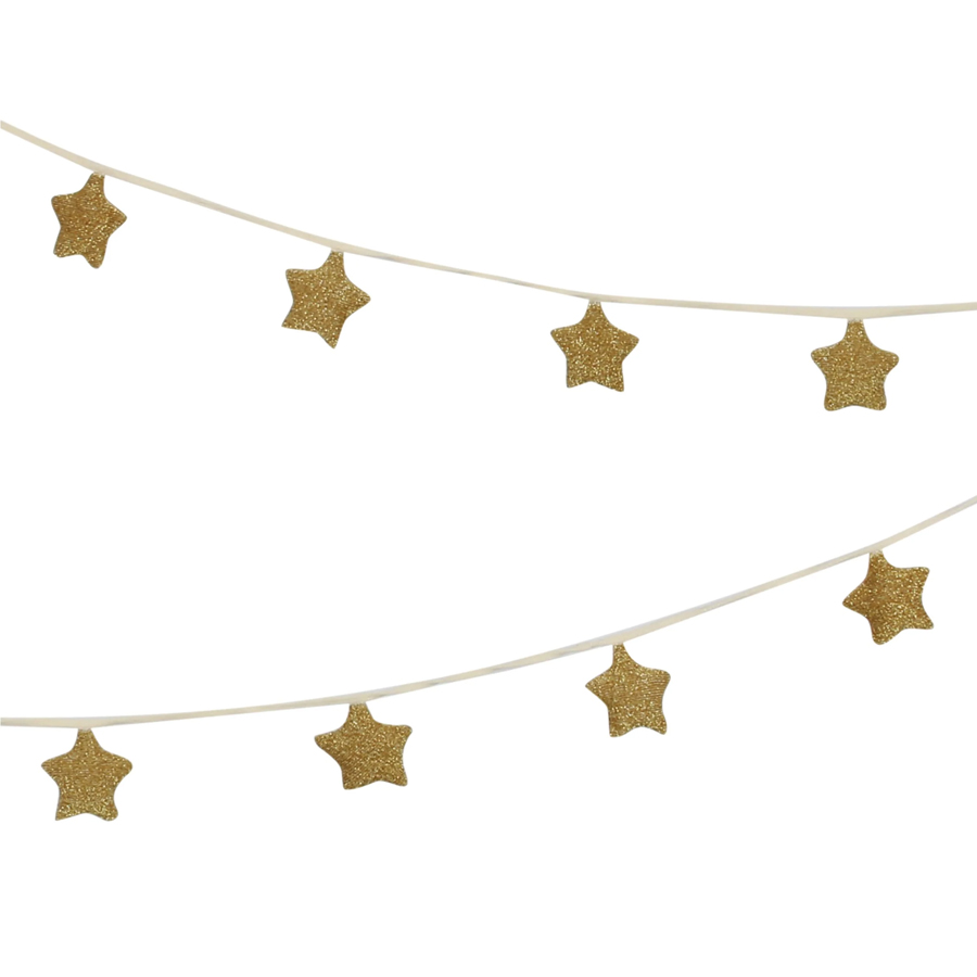 Gold Knitted Star Garland-MERI MERI - Image 2