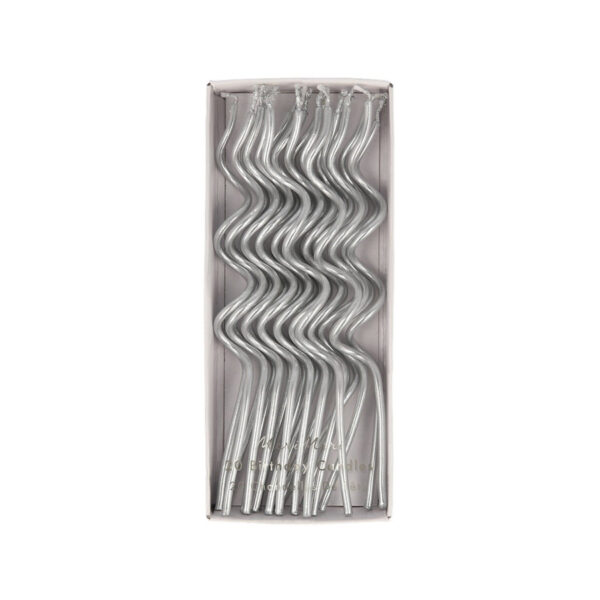Silver Swirly Candles-MERI MERI