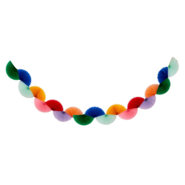 Rainbow Honeycomb Fan Garland-MERI MERI