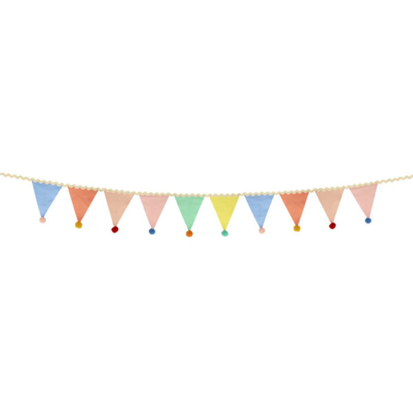 Pastel Pompom Flag Garland-MERI MERI