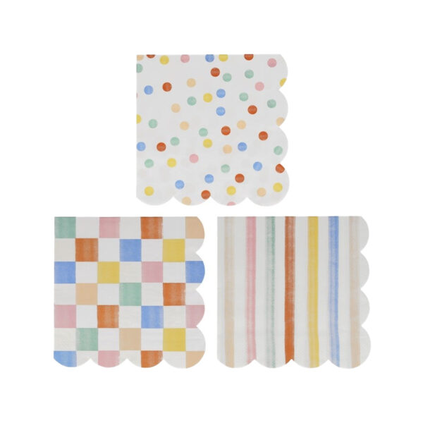 Colourful Pattern Large Napkins-MERI MERI