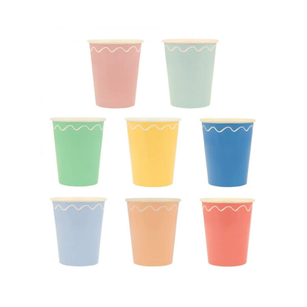Mixed Wavy Line Cups-MERI MERI