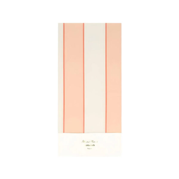 Peach Striped Tablecloth-MERI MERI