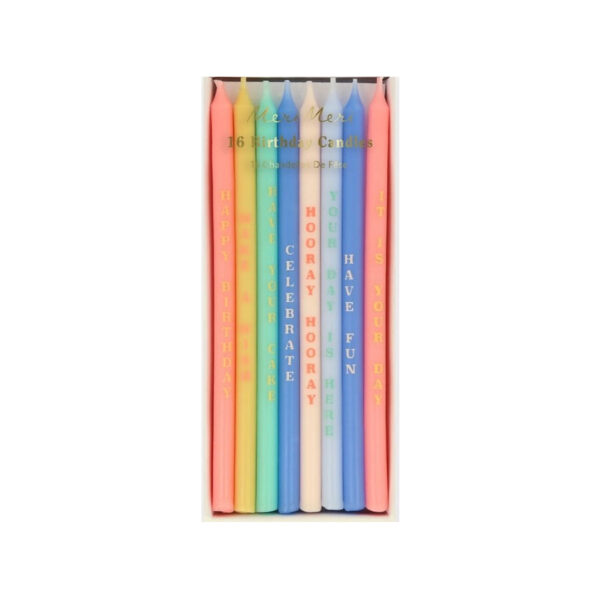 Birthday Phrases Candles-MERI MERI