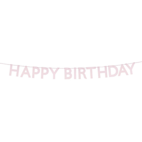 Pink Happy Birthday Garland-MERI MERI