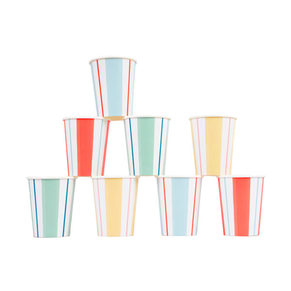 Preppy Stripe Cups-MERI MERI