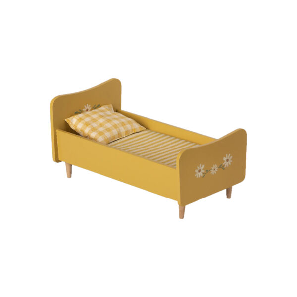 Wooden bed, Mini - Yellow - MAILEG