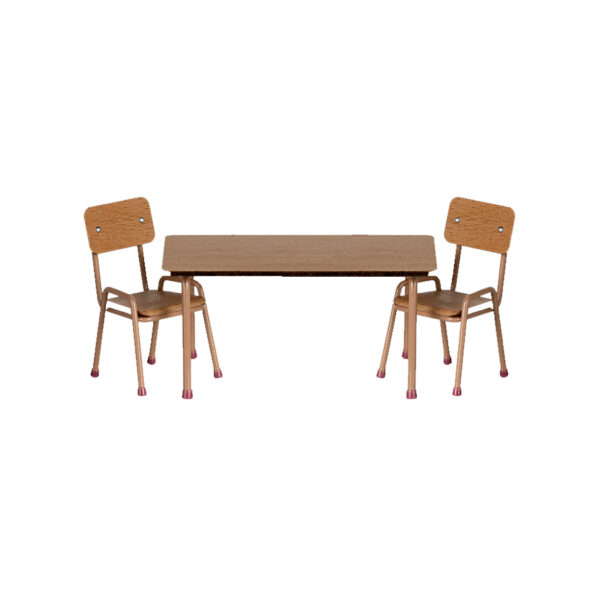 Table and chair set, Mouse - Dark powder - MAILEG