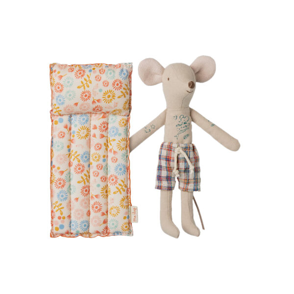 Beach mouse with air mattress, Dad - Flower - MAILEG