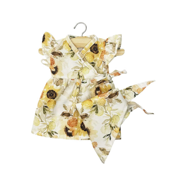 Iris dress and scarf set in Sunflower cotton-MINIKANE