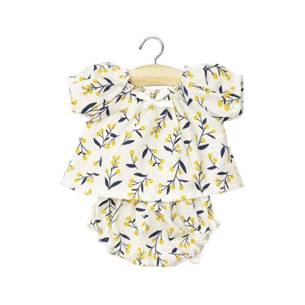 Sabrina pajama set and ruffled panties in Mimosa cotton-MINIKANE