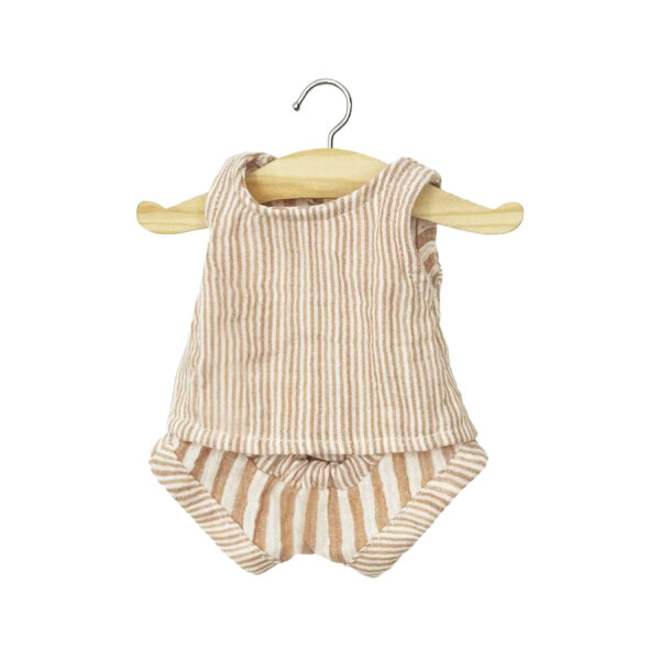 Andrée set in beige Zephyr striped cotton gauze-MINIKANE