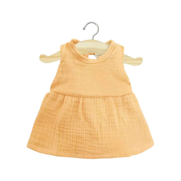 Faustine sleeveless dress in apricot cotton gauze-MINIKANE