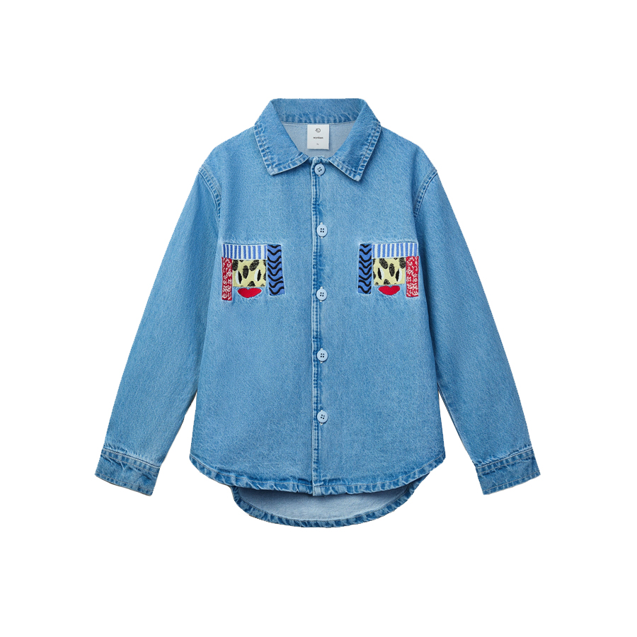 BEAU DENIM SHIRT - MID WASH DENIM - WYNKEN