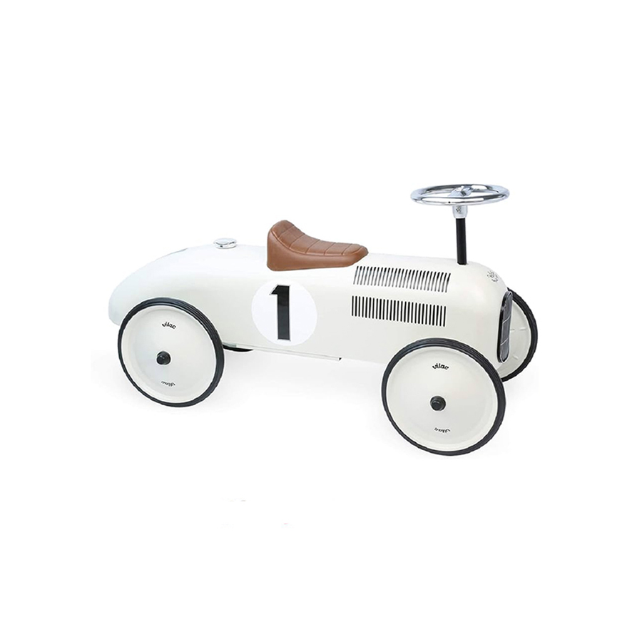 Cream White vintage ride on car - VILAC