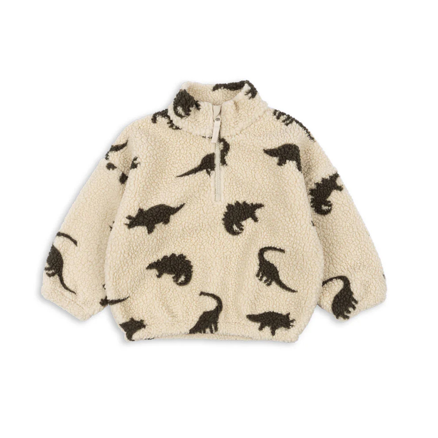 JODY TEDDY HALF ZIP GRS DINO SILHOUETTE - KONGES SLOEJD