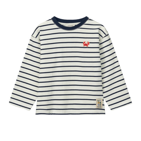 Tyler Stripe Longsleeve T-shirt Stripe Classic navy / Creme de la creme - LIEWOOD