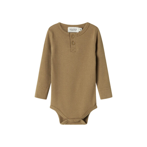 Body LS, Modal, body and romper, Baby Dark Bronze - MARMAR