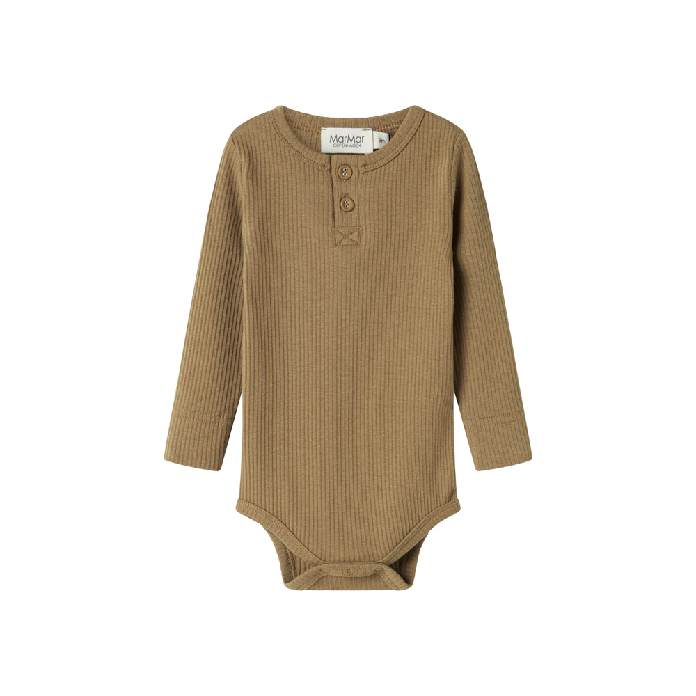 Body LS, Modal, body and romper, Baby Dark Bronze - MARMAR
