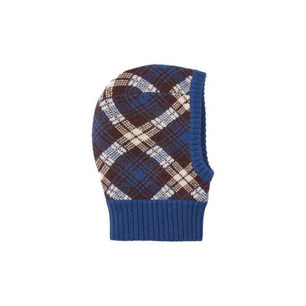CHILD MERINO CHECK BALACLAVA CHOCOLATE /BLUE/ECRU - CARAMEL