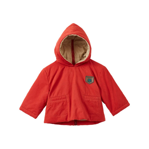 CHILD HOODED JACKET BRICK RED - CARAMEL