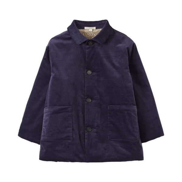 CHILD JAPANESE VELVET COAT DEEP PURPLE - CARAMEL