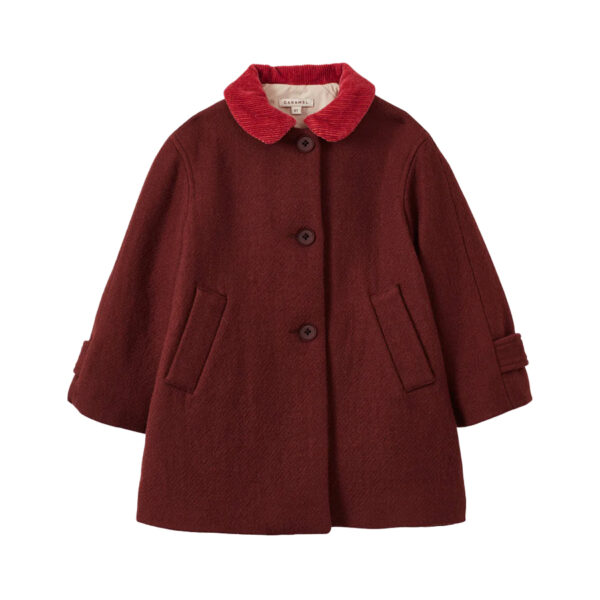 CHILD WOOL COAT BERRY BROWN - CARAMEL